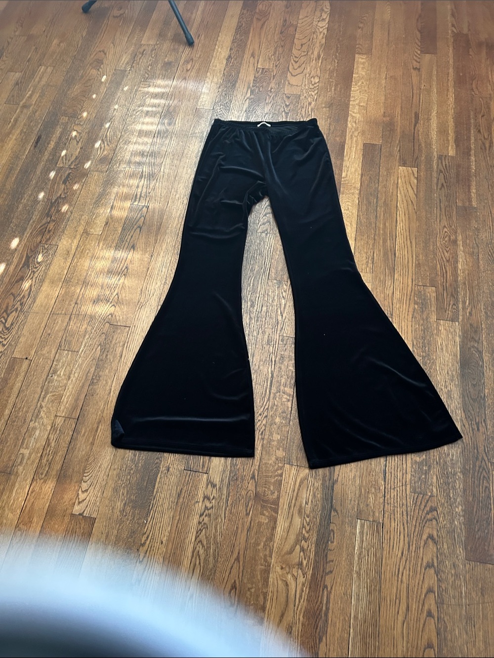 Black Velvet Flared Pants